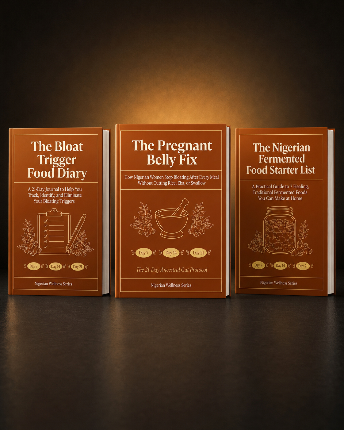 The Pregnant Belly Fix complete bundle — main guide, food diary, and fermented food starter list
